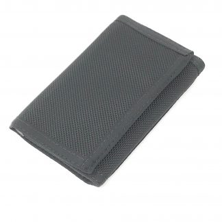Trifold Black Ballistic Nylon Inside / Outside Window Wallet. Made in USA - 17PLWB-BN-BLK