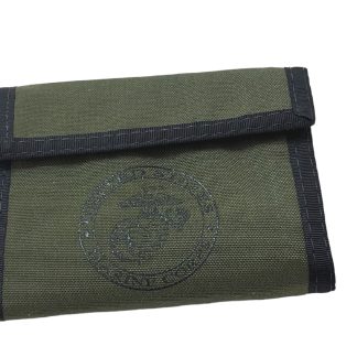 Vintage Rainbow of California Original Bifold Wallet With Outside ID-Marine Corps Logo- OD Green - 11ODID MC